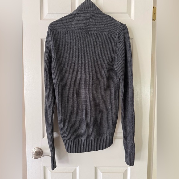 H&M Men’s Dark Gray Polo Cotton Sweater Size S – Classic Knit Pullover - Picture 8 of 14